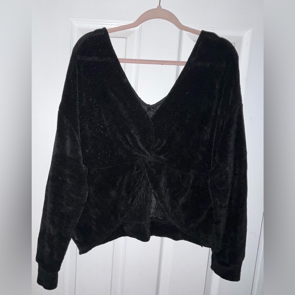 Black Soft Twist Sweater REVERSIBLE